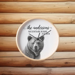 Rustikales Grizzly Bärenkabine Decke Monogramm<br><div class="desc">Dieses Design kann durch Auswahl der Option Design bearbeiten personalisiert werden. Sie können auch auf andere Gegenstände übertragen. Kontaktieren Sie mich unter colorflowcreations@gmail.com oder nutzen Sie die Chat-Option oben auf der Seite, wenn Sie dieses Design auf einem anderen Produkt haben möchten oder Hilfe benötigen. Sehen Sie mehr von meinen Designs...</div>