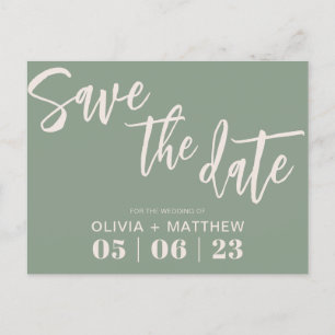 Rustikales Grün Ankündigungspostkarte