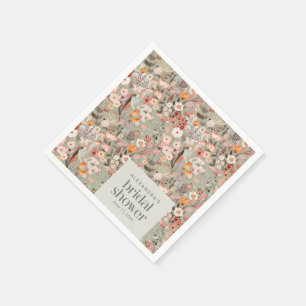 Rustikales, grün florales Boho Brautparty Custom Serviette