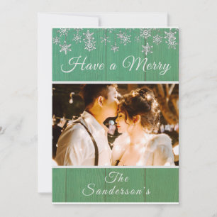 Rustikales Grün haben eine frohe Weihnachtskarte Feiertagskarte