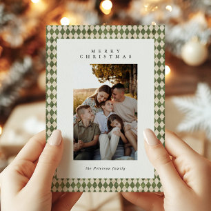 Rustikales Grün Kariert 1 Foto Frohe Weihnachten