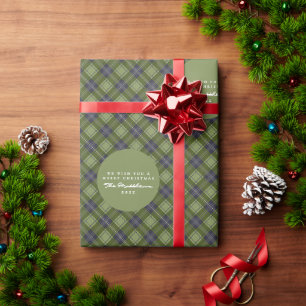 Rustikales Grün Kariert Tartan Weihnachten Geschenkpapier