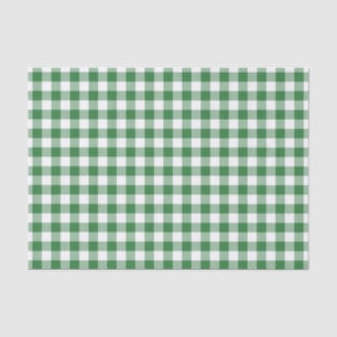 Rustikales Grün- und Weiß-Gingham-Muster Seidenpapier