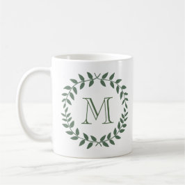 Rustikales Grün winden Monogramm-Land-Hochzeit Kaffeetasse