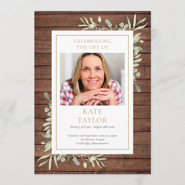 Rustikales Grünbeerdigungsprogramm Programm (Vorderseite)