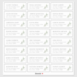 Rustikales Grüne Hochzeitsgast-Label Aufkleber