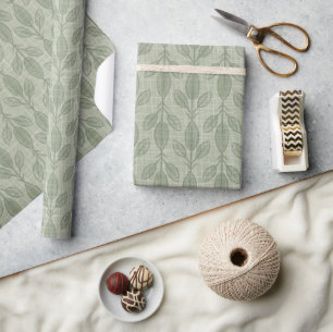 Rustikales grünes Botanisches Weihnachtsfest Geschenkpapier
