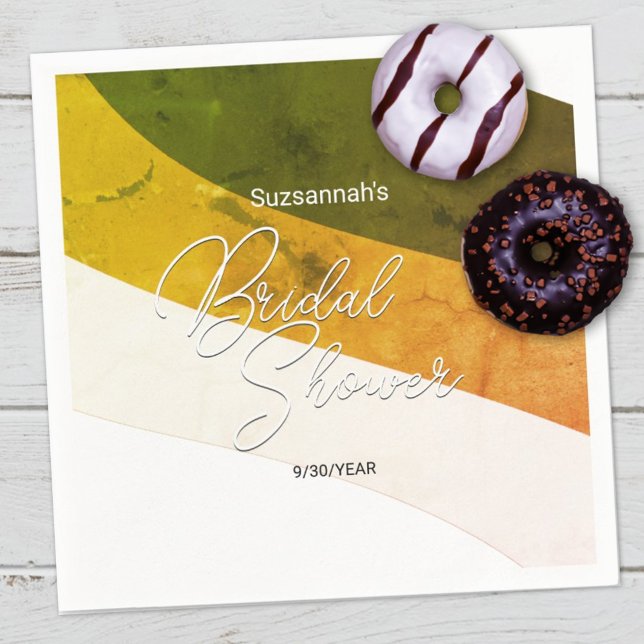 Rustikales Grünes Gold Creme Horizontal Streams Serviette (Von Creator hochgeladen)