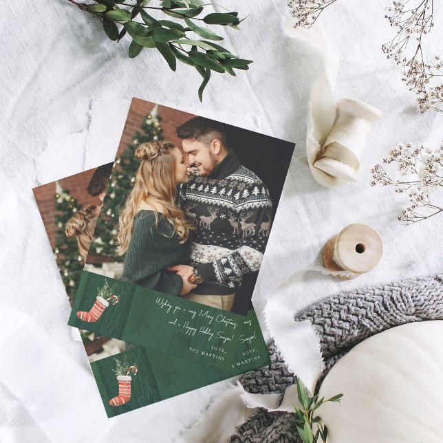 Rustikales Grünes Holz & Weihnachtsgebäck Strumpf  (Von Creator hochgeladen)