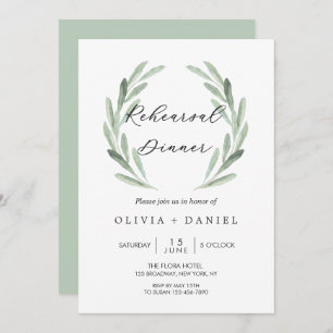 Rustikales grünes olivgrüne einladung