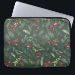 Rustikales Grünes Weihnachtsblatt Botanisches Must Laptopschutzhülle<br><div class="desc">Dieses Muster zeichnet sich durch gekochte Aquarellblumen,  Beeren und Wintergrün aus.</div>