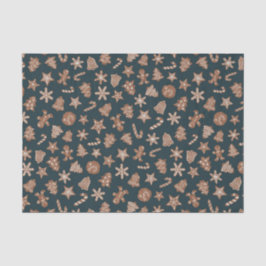 Rustikales Grünes Weihnachtsgebäck Muster Seidenpapier