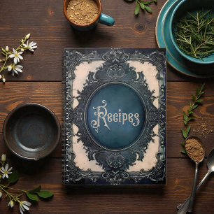 Rustikales Grunge-Victorian-Familienkochbuch Notizblock