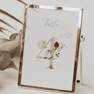 Rustikales handgeschriebenes Skript 4 Wedding Tischnummer