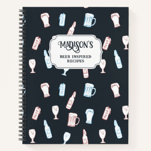 Rustikales handgezeichnetes fantastisches Bier-Rez Notizbuch