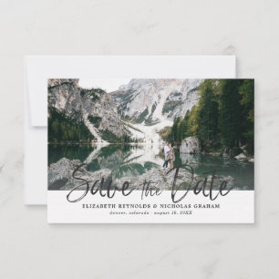 Rustikales Handschrift-Foto Save the Date Reaktion RSVP Karte
