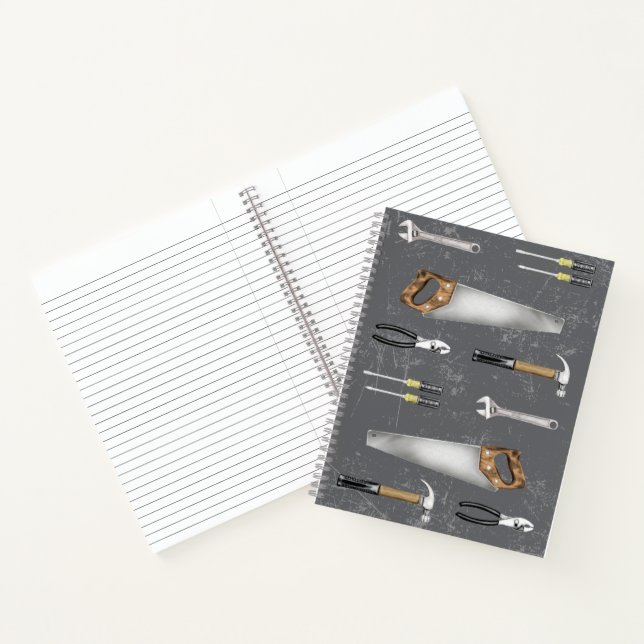 Rustikales Handwerkerwerkzeug mit Namen Notizbuch (Innenseite)