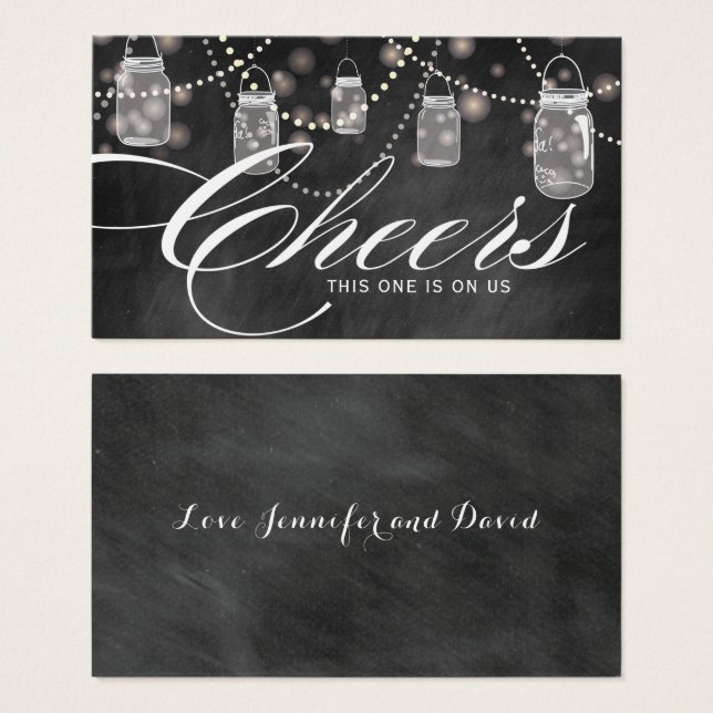 Rustikales Hängemason Jars Tickets - Pack mit 100  (Vorne & Hinten)