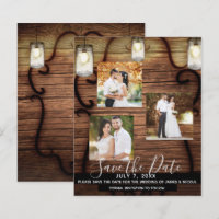 Rustikales Hanging Lights Wedding Foto Save the Da