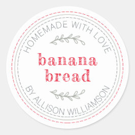Rustikales, hausgemachtes Bananenbrot Runder Aufkleber
