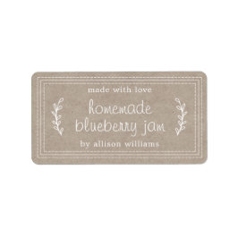 Rustikales, hausgemachtes Blueberry Jam Canning Kr Adressaufkleber