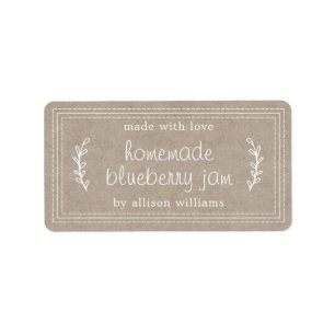 Rustikales, hausgemachtes Blueberry Jam Canning Kr Adressaufkleber