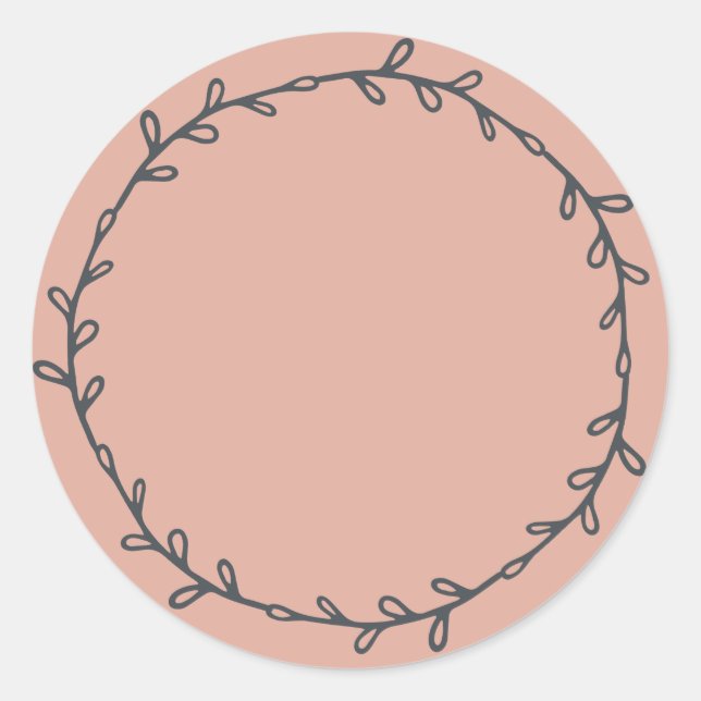 Rustikales, hausgemachtes Dusty Pink Runder Aufkleber (Vorderseite)