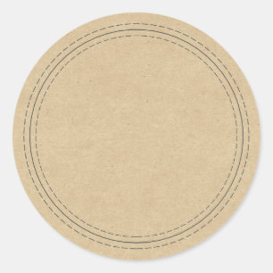 Rustikales, hausgemachtes einfaches Kraftpapier Runder Aufkleber