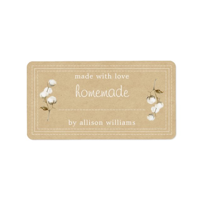 Rustikales, hausgemachtes Etikettenpapier aus Baum Adressaufkleber (Vorne)