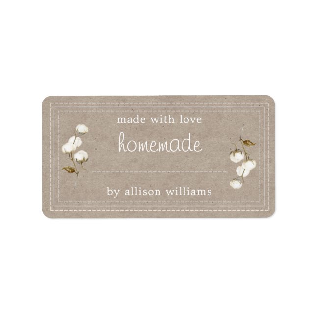 Rustikales, hausgemachtes Etikettenpapier aus Baum Adressaufkleber (Vorne)