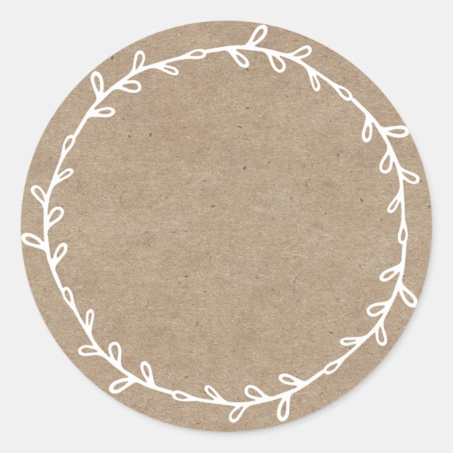 Rustikales, hausgemachtes Konfitürenpapier Runder Aufkleber (Vorderseite)