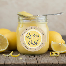 Rustikales, hausgemachtes Lemon Curd Kraft Papier Runder Aufkleber