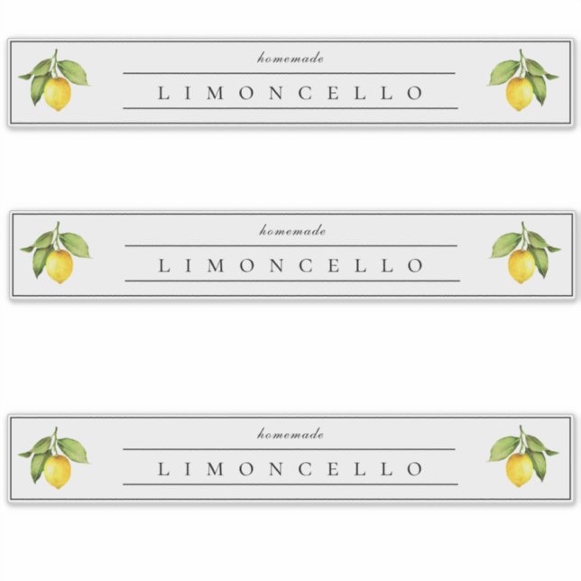 Rustikales, hausgemachtes Limoncello-Display-Label Aufkleber (Vorderseite)