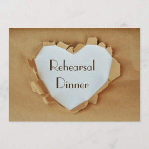 Rustikales Heart Wedding Probe Dinner Einladung