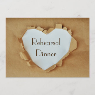 Rustikales Heart Wedding Probe Dinner Einladung