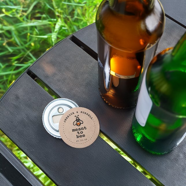 Rustikales Heiratsmittel Flaschenöffner (Rustic Meant To Bee Wedding Bottle Opener)