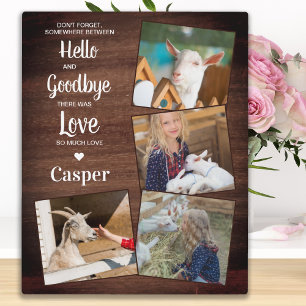 Rustikales Hello Goodbye Pet Memorial Keepake 4 Fo Fotoplatte