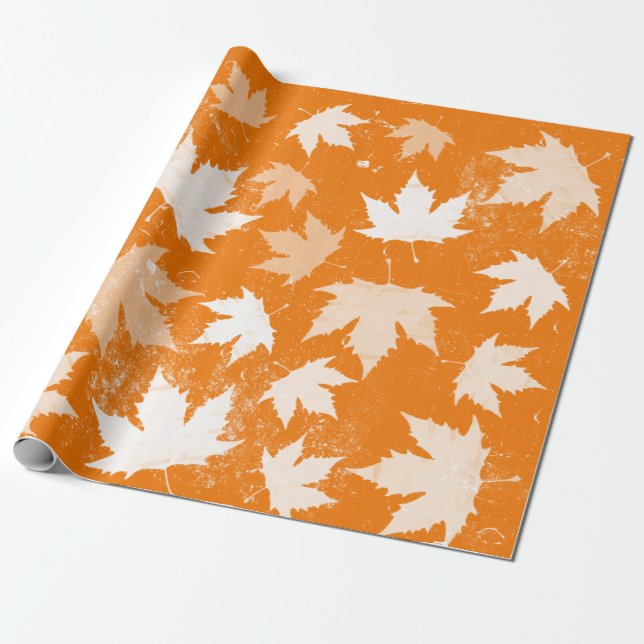 Rustikales Herbst-Herbstlaub-Muster Geschenkpapier (Ungerollt)