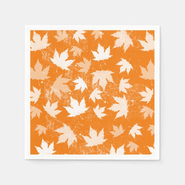 Rustikales Herbst-Herbstlaub-Muster Serviette (Vorderseite)