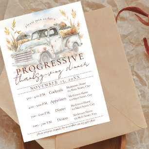 Rustikales Herbst-Lieferwagen Progressives Thanksg Einladung