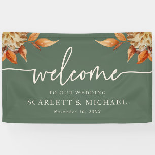 Rustikales Herbst-Willkommens-Hochzeitsbanner Banner
