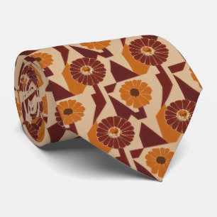 Rustikales Herbstblumen-Geometrie-Muster (7) Krawatte