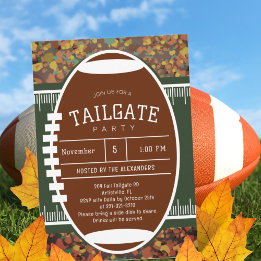 Rustikales Herbstfallfußball-Party Einladung