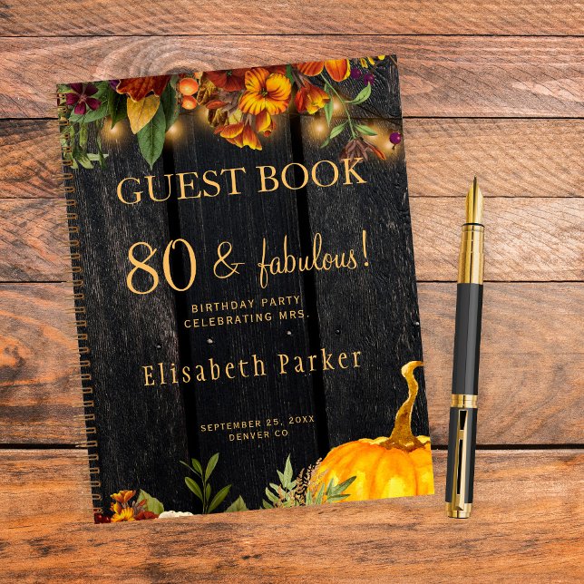Rustikales Herbstfest jedes Jahrgangsjahrs Gästebu Notizbuch (Von Creator hochgeladen)