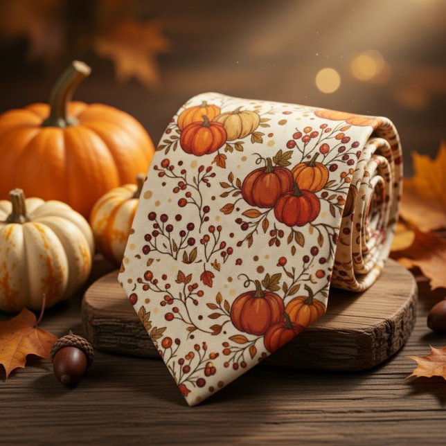 Rustikales Herbstlaub & Kürbisse Krawatte (Von Creator hochgeladen)