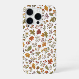 Rustikales Herbstlaub-Pilz-Waldmuster iPhone 16 Pro Hülle