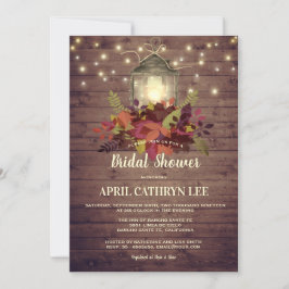 Rustikales Herbstleaves String Lights Brautparty Einladung