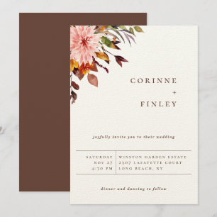 Rustikales Herbststrauß-Hochzeit Ankündigung