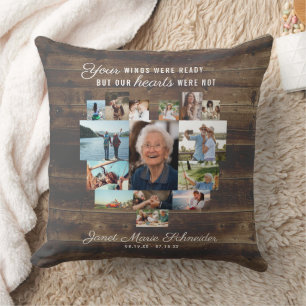 Rustikales Herz 15 Foto Collage Memorial Pillow Kissen