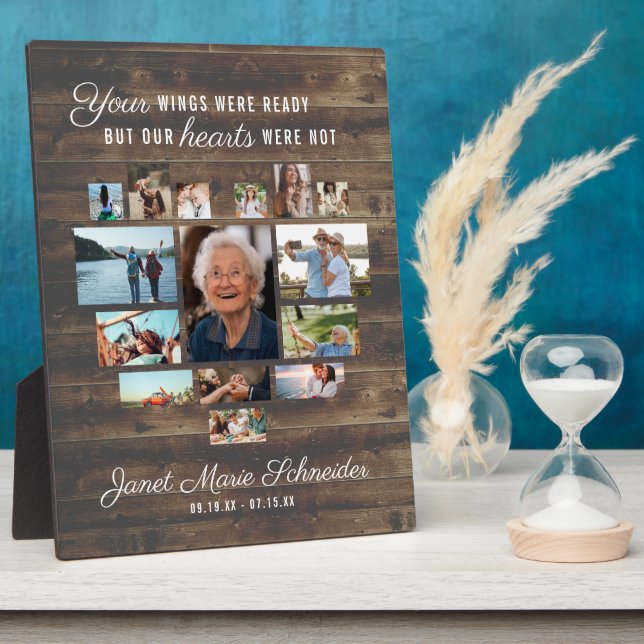 Rustikales Herz | 15 Foto Collage Memorial Plaque Fotoplatte (Seite)